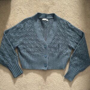 Oak Fort Cropped Ribbed Cardigan